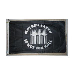Mother Earth Is Not For Sale 3'x5' black horizontal Flag Banner Water Protectors